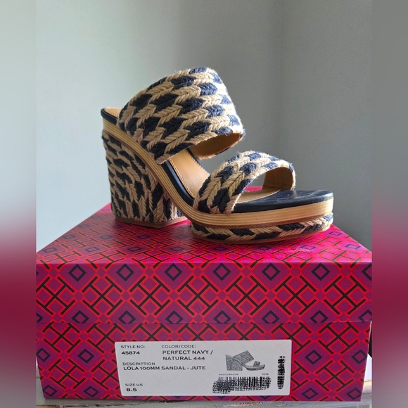 NIB Tory Burch Lola 100-mm sandal- Jute - Picture 2 of 10